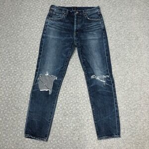 Citizens Of Humanity Liya Jeans Womens 27 Blue High Rise Crop Made USA Denim Day